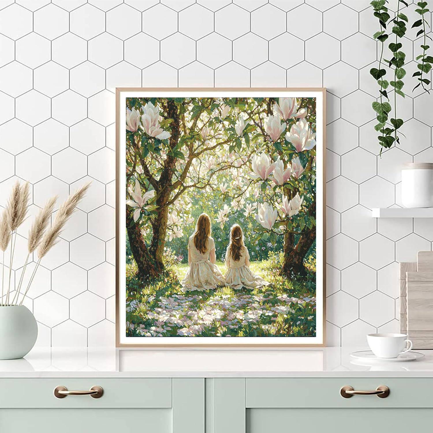 Beneath The Magnolia Trees Paint By Number