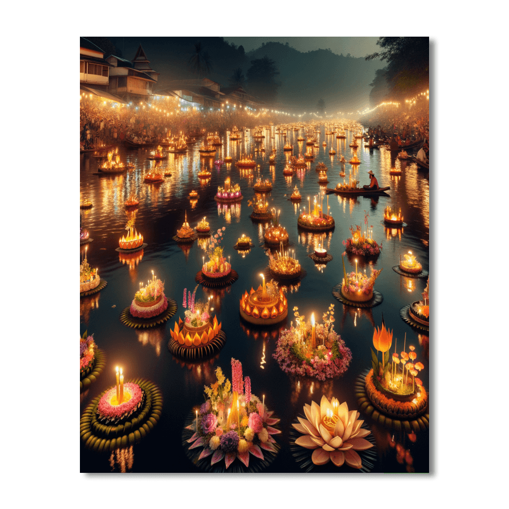 Loy Krathong - Thailand Paint By Color