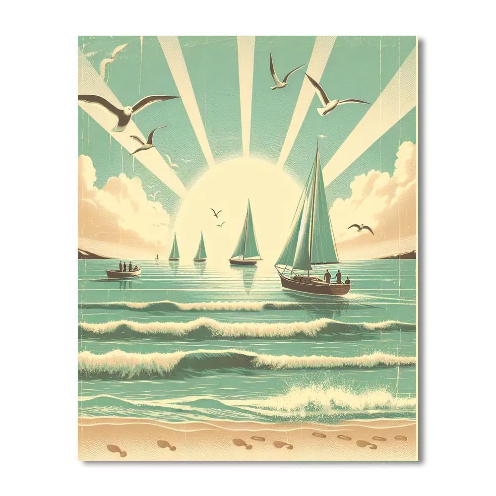 Vintage Coastal Voyage Experience Paint By Numbers Kits