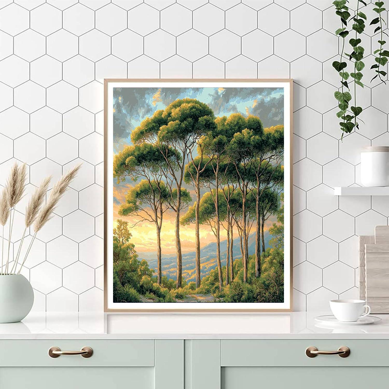 Leonardo Da Vinci Inspired Serenity Of Trees  Paint By Numbers