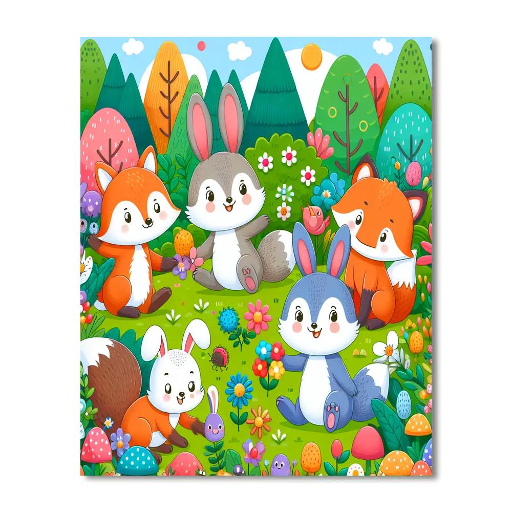 Cuddly Woodland Adventure Paint By Number