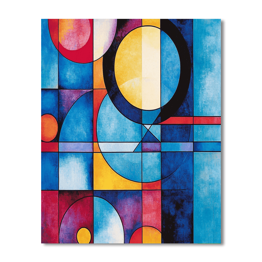 Kandinsky Inspired Artistic Elements  DIY Paint By Numbers