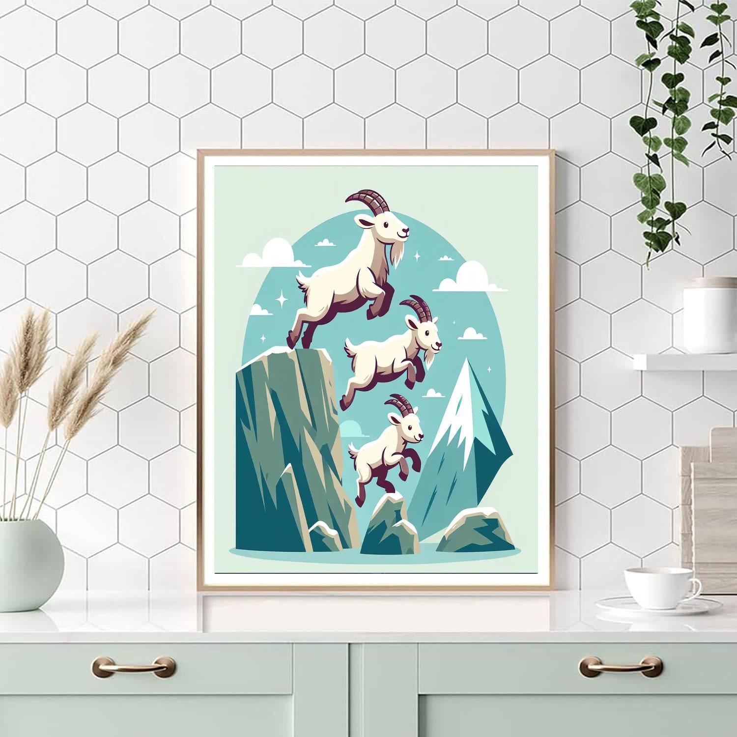 Mountain Goat High Jinks Number Painting