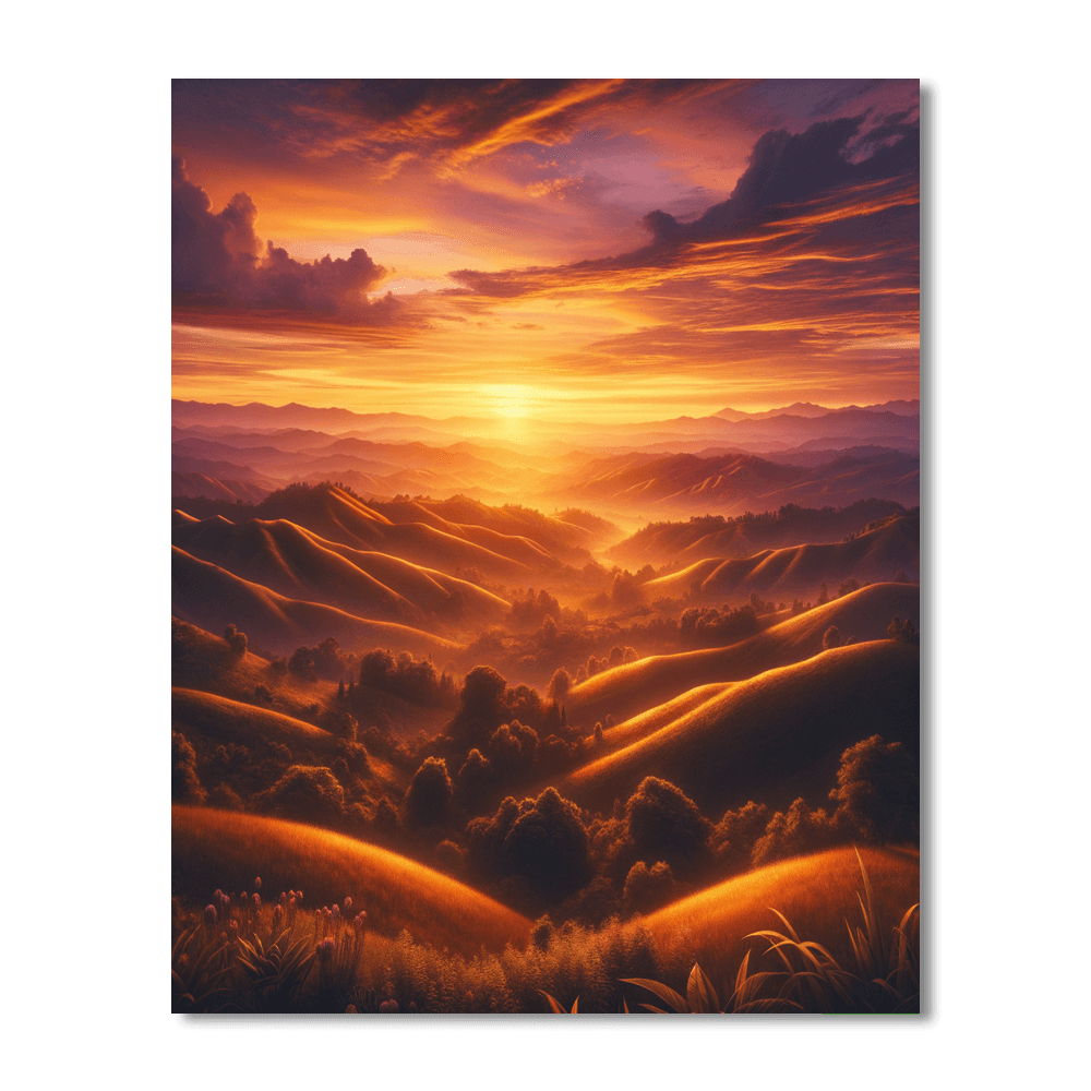 Majestic Sunset Over The Hills Paint By Numbers