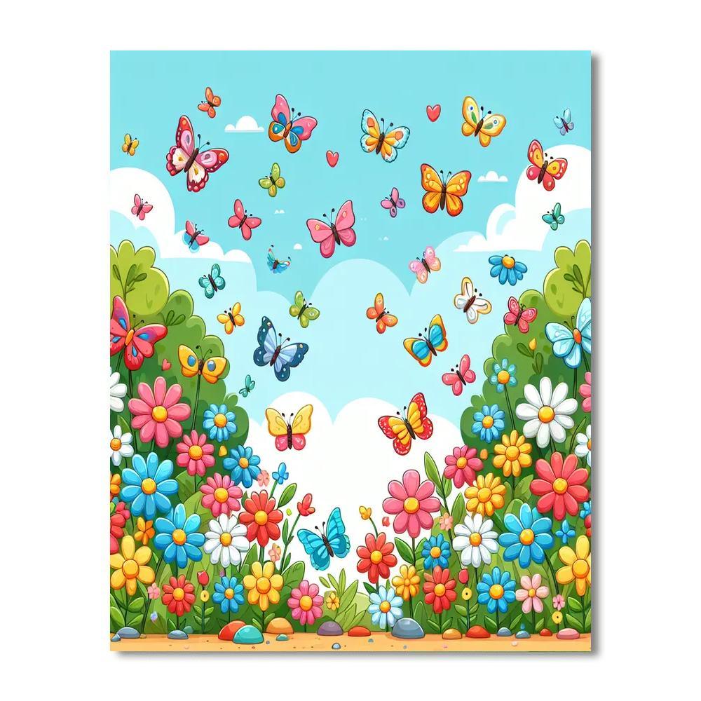Brilliant Butterfly Garden Paint By Numbers
