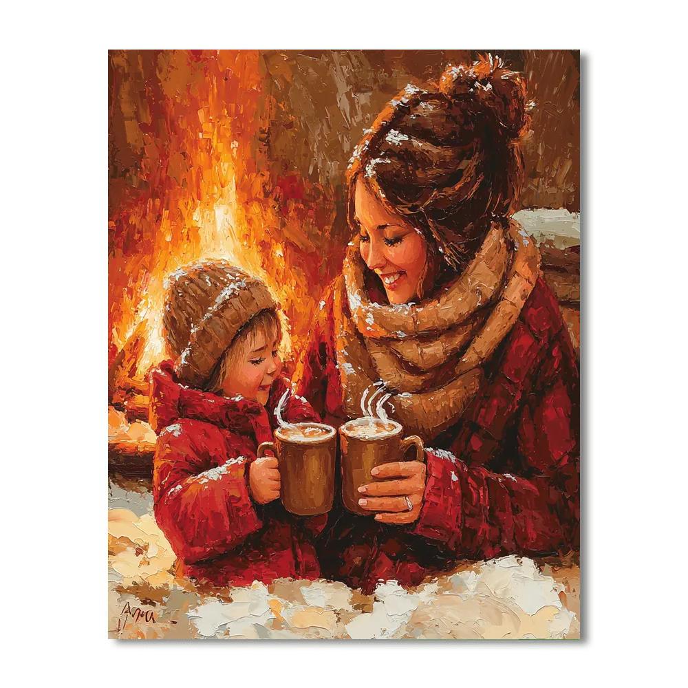 Warm Cocoa Tales Painting Number Kit