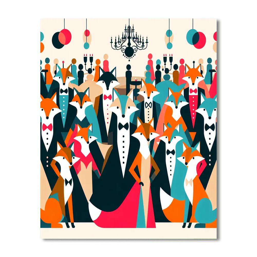 Foxes In Fancy Frocks Paint By Numbers