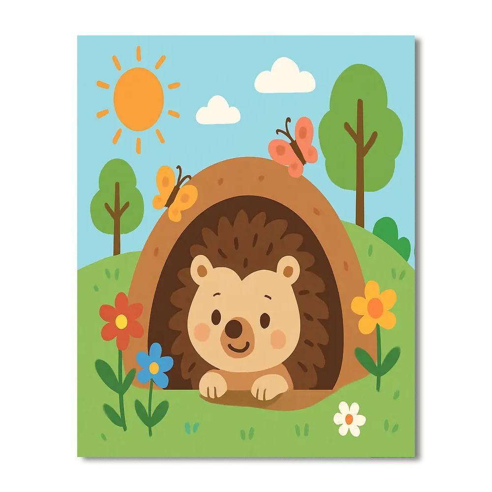 Adorable Hedgehog Home Numbered Painting Kits