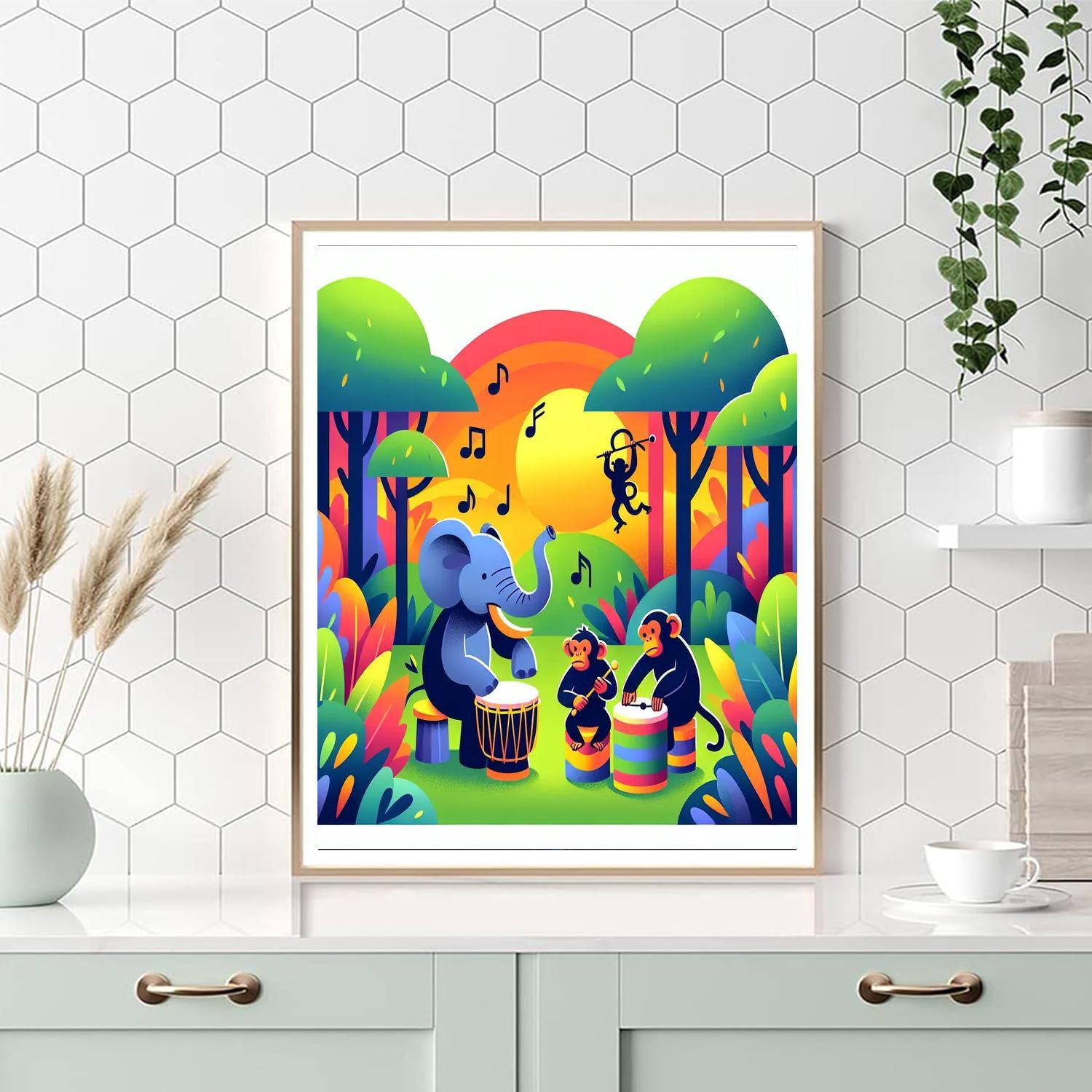 Jungle Drummers Beat Paint By Numbers