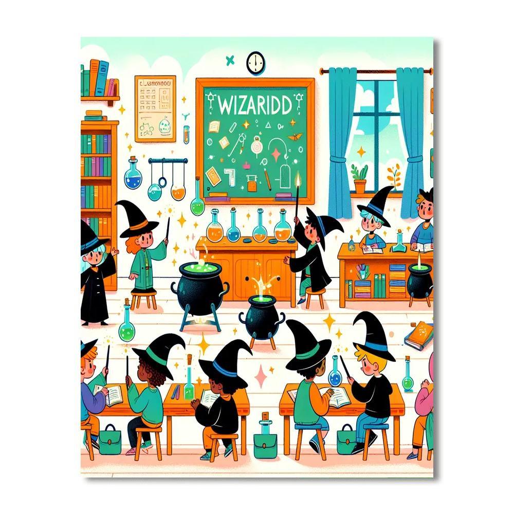 Wizard's Spellcasting School Paint By Number