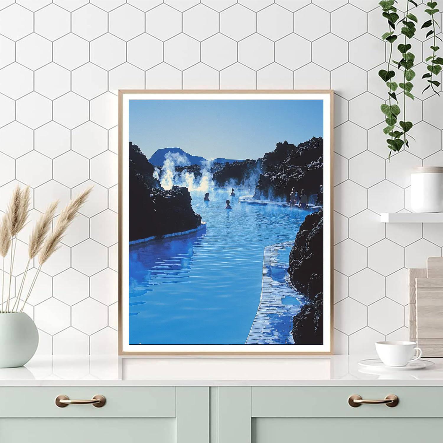 The Blue Lagoon Of Iceland Painting Number Kit