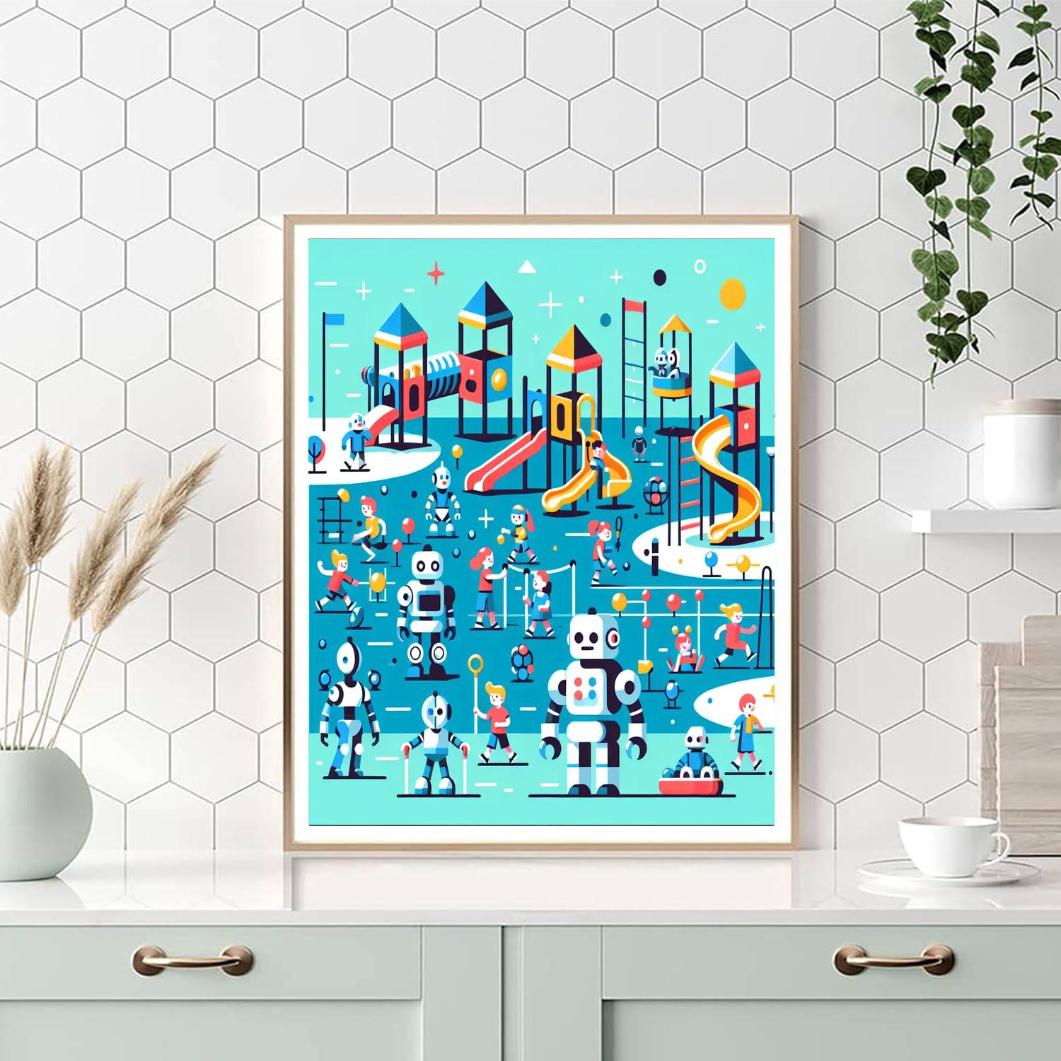Imaginative Robot Playground Painting Number Kit
