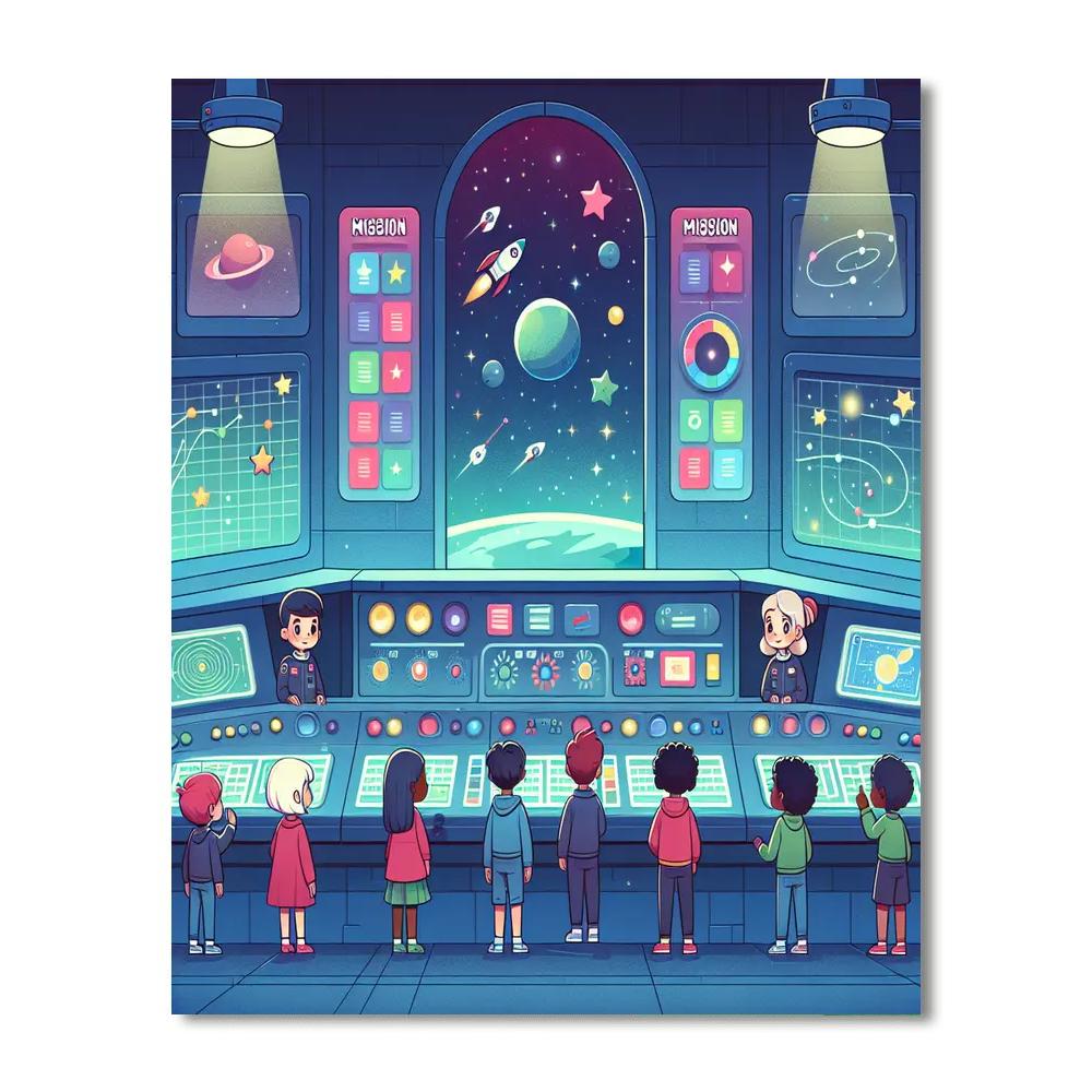 Space Mission Control Center Painting Number Kit
