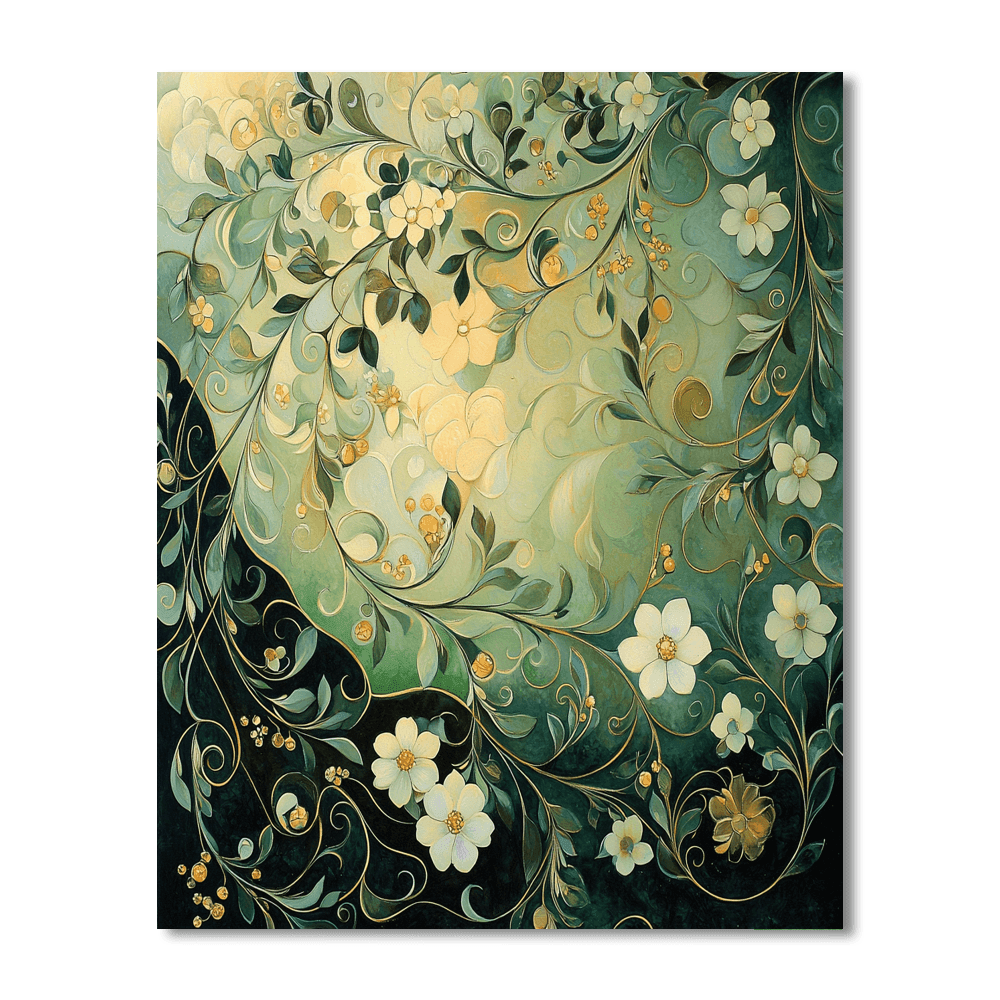 Mucha Inspired Art Nouveau Botanical Beauty - DIY Painting By Numbers Kit