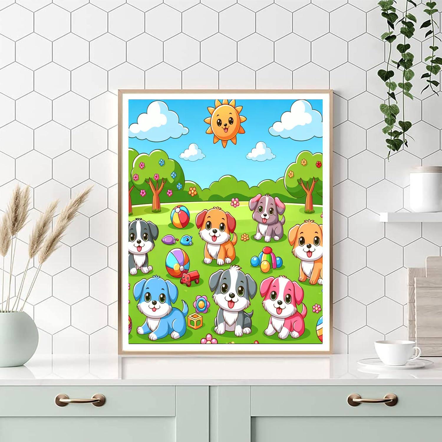 Puppy Play Day DIY Paint By Numbers