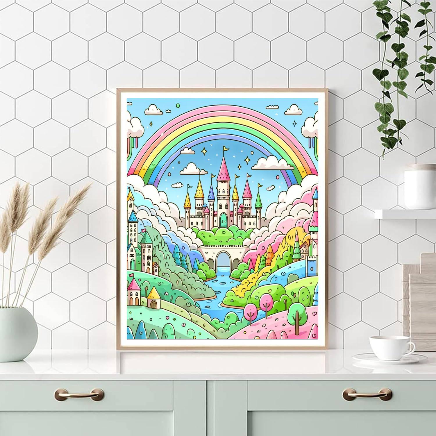 Rainbow Castle Dreams Painting By Numbers Kit