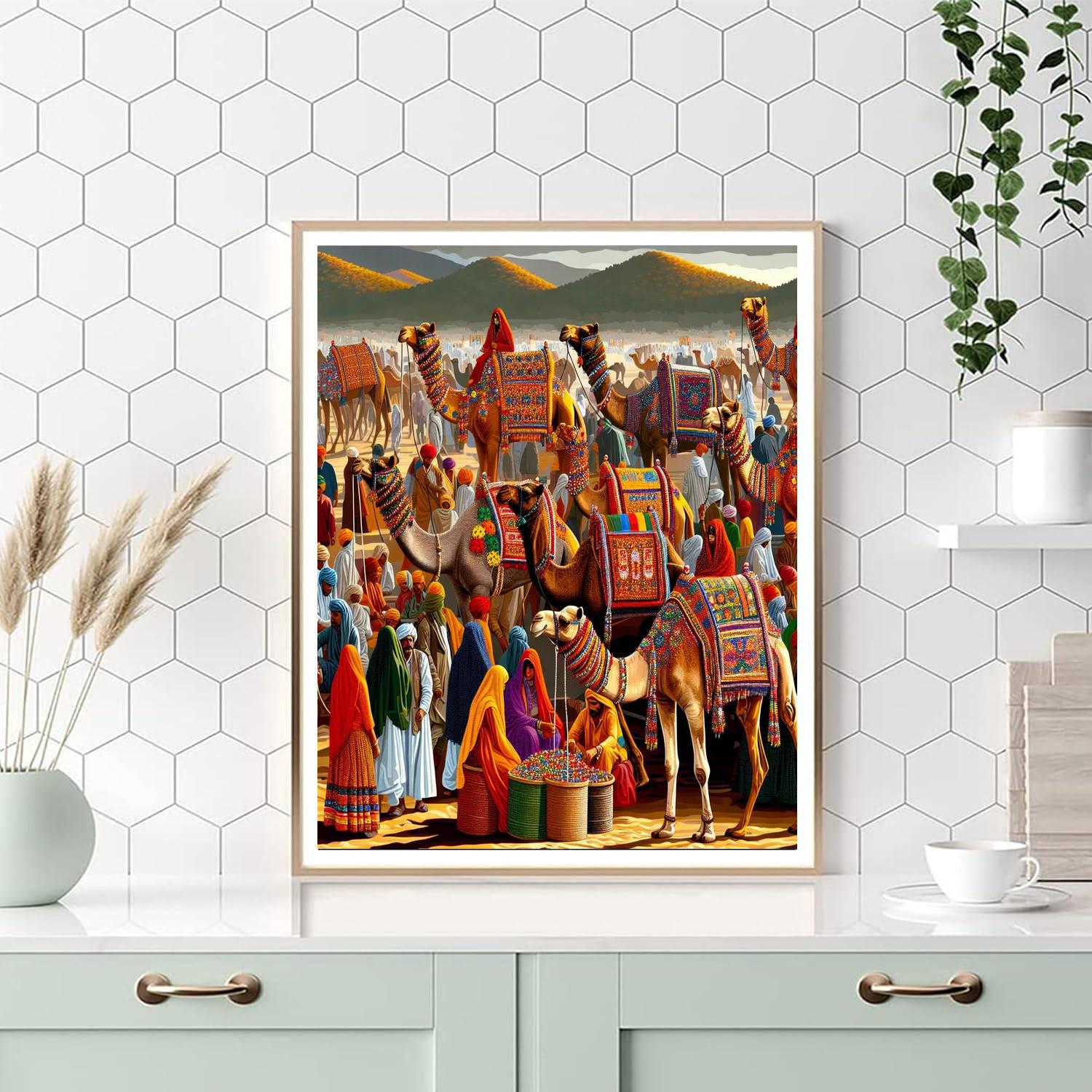 Pushkar Camel Fair - Rajasthan Paint By Numbers Art