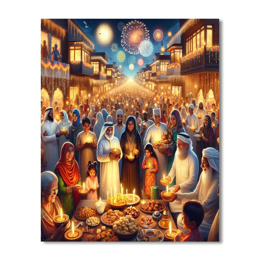 Diwali (festival Of Lights) Painting Number Kit