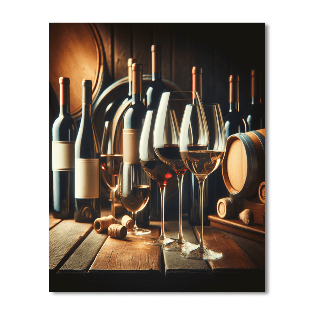 Sophisticated Wine Tasting Number Painting