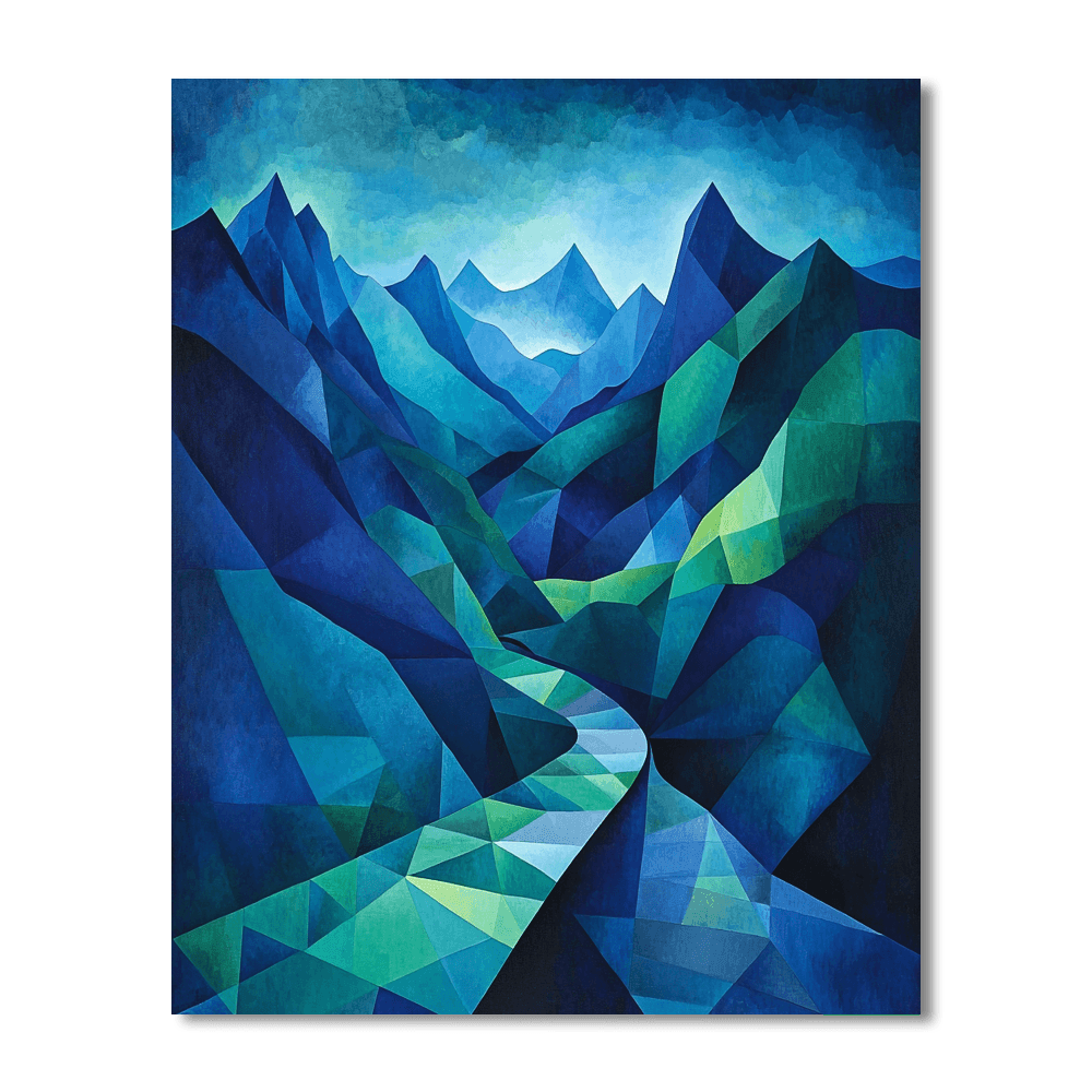 Wassily Kandinsky Inspired Abstract Mountain Vista  Paint By Number