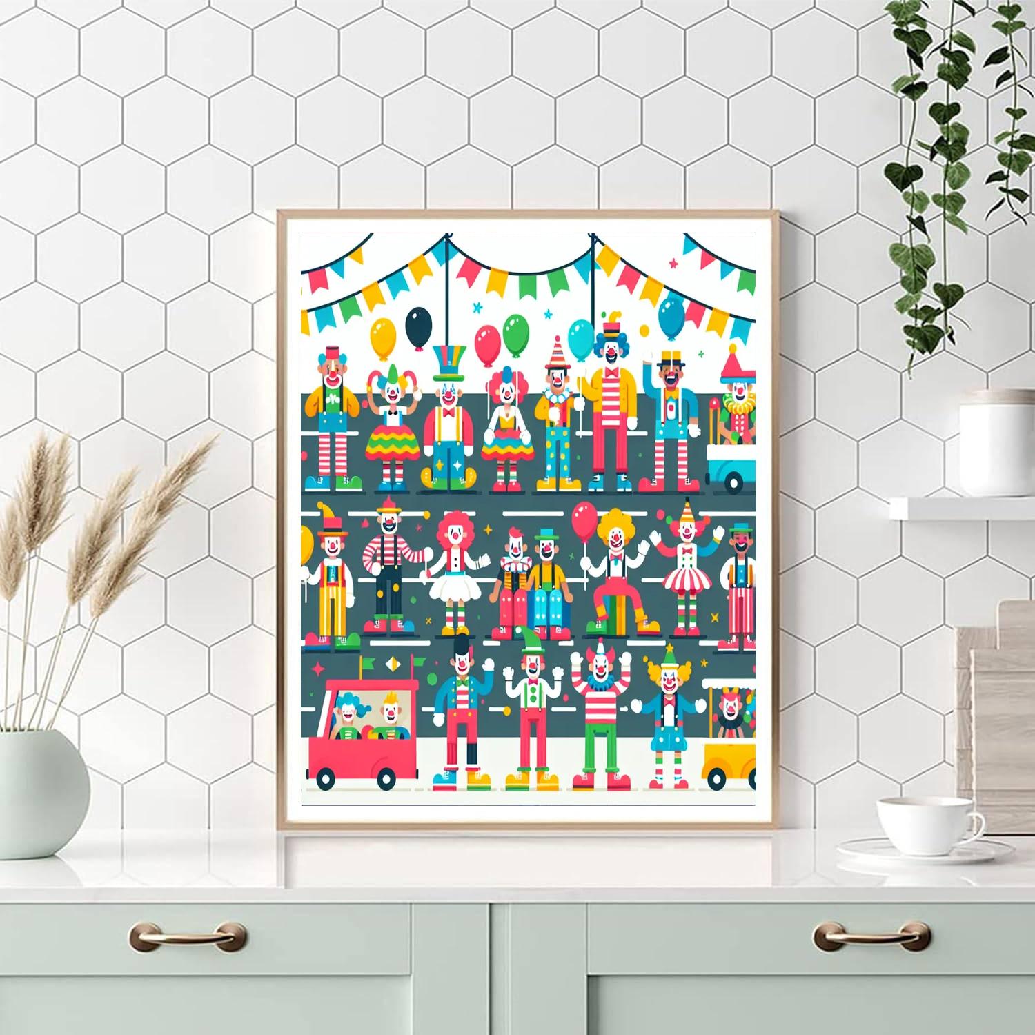 Jolly Clown Parade Numbered Painting Kits