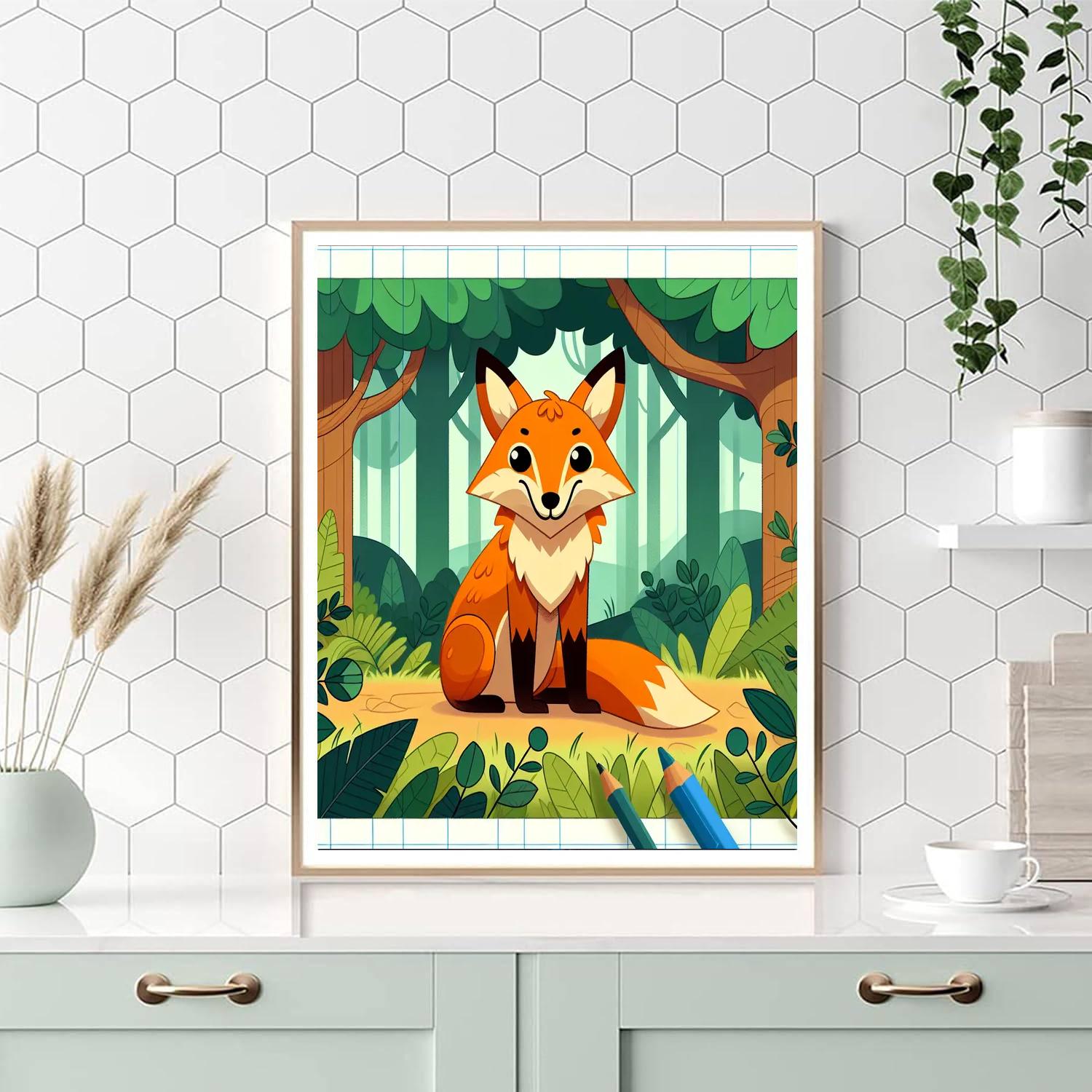 Magic Forest Fox Number Painting