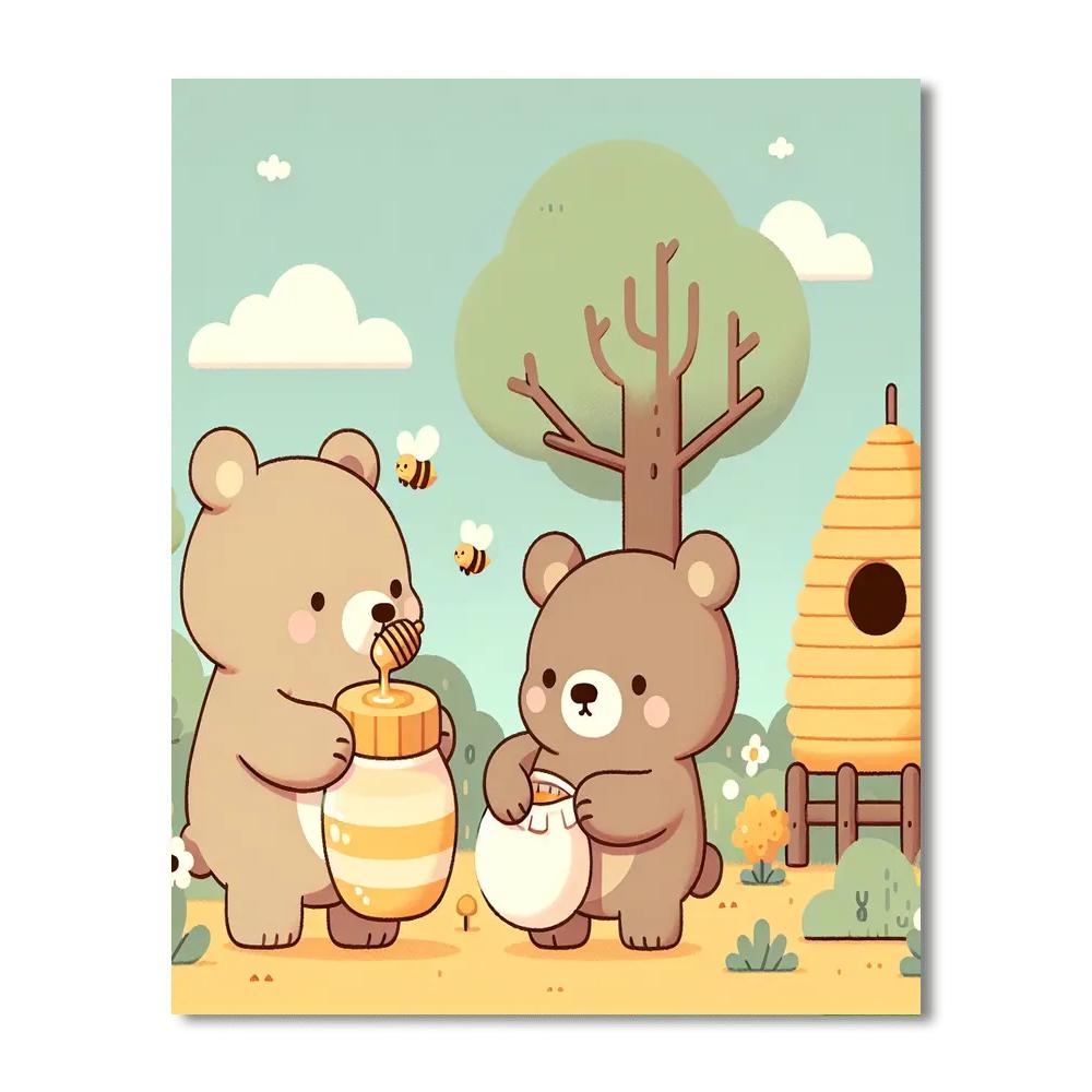 Sweet Honey Bears Number Painting