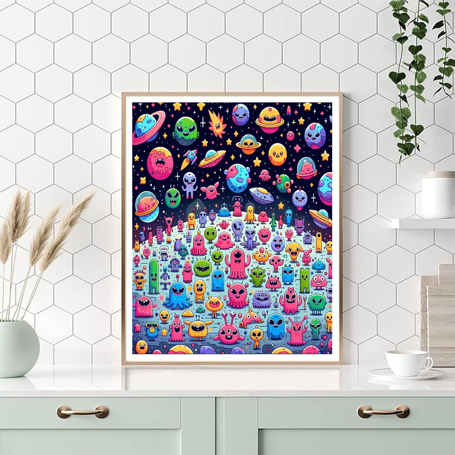 Friendly Alien Adventures Paint By Color