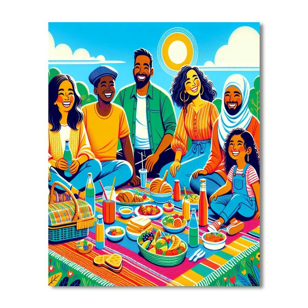 Joyful Picnic Day Painting By Numbers Kit