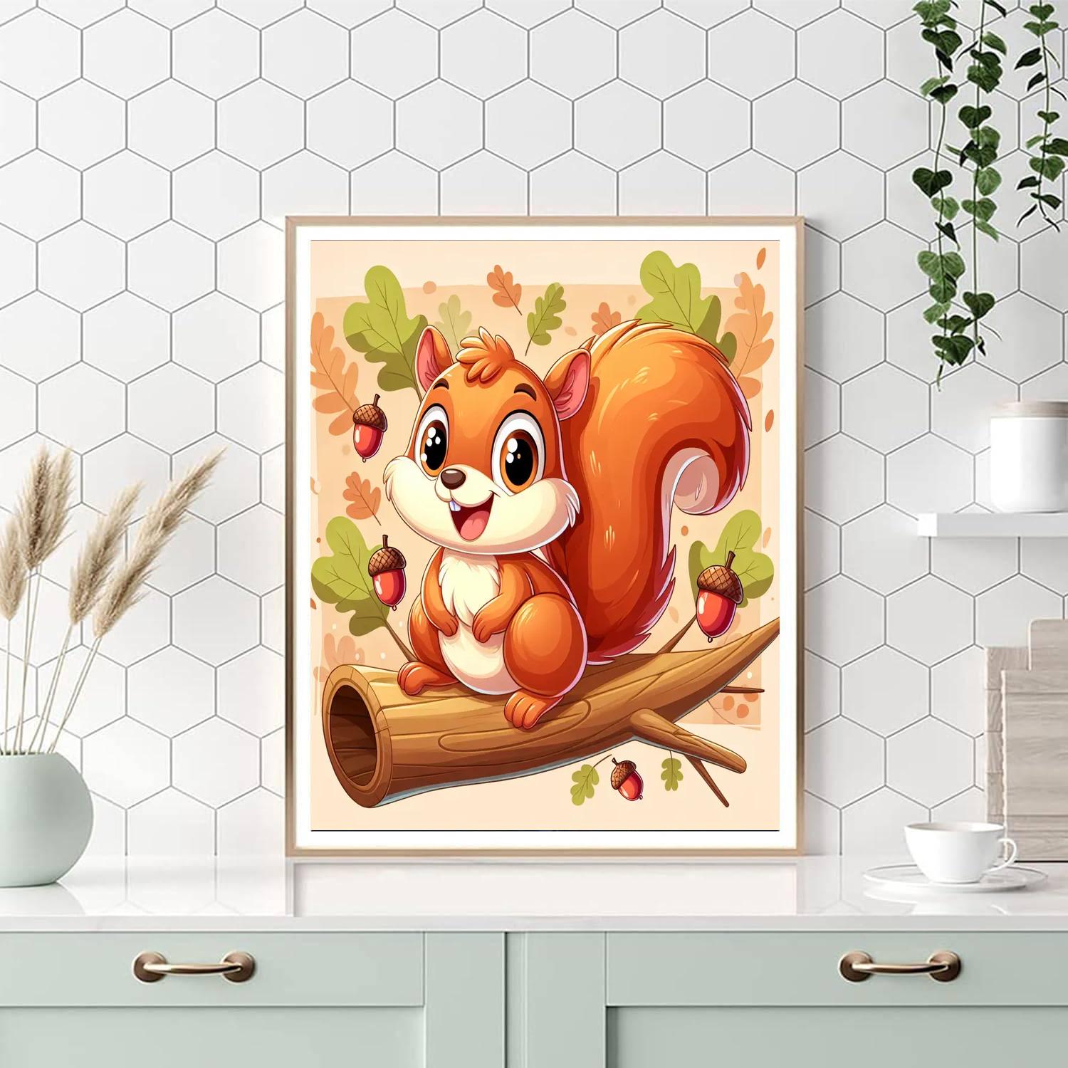 Adorable Squirrel Paint By Numbers Kits