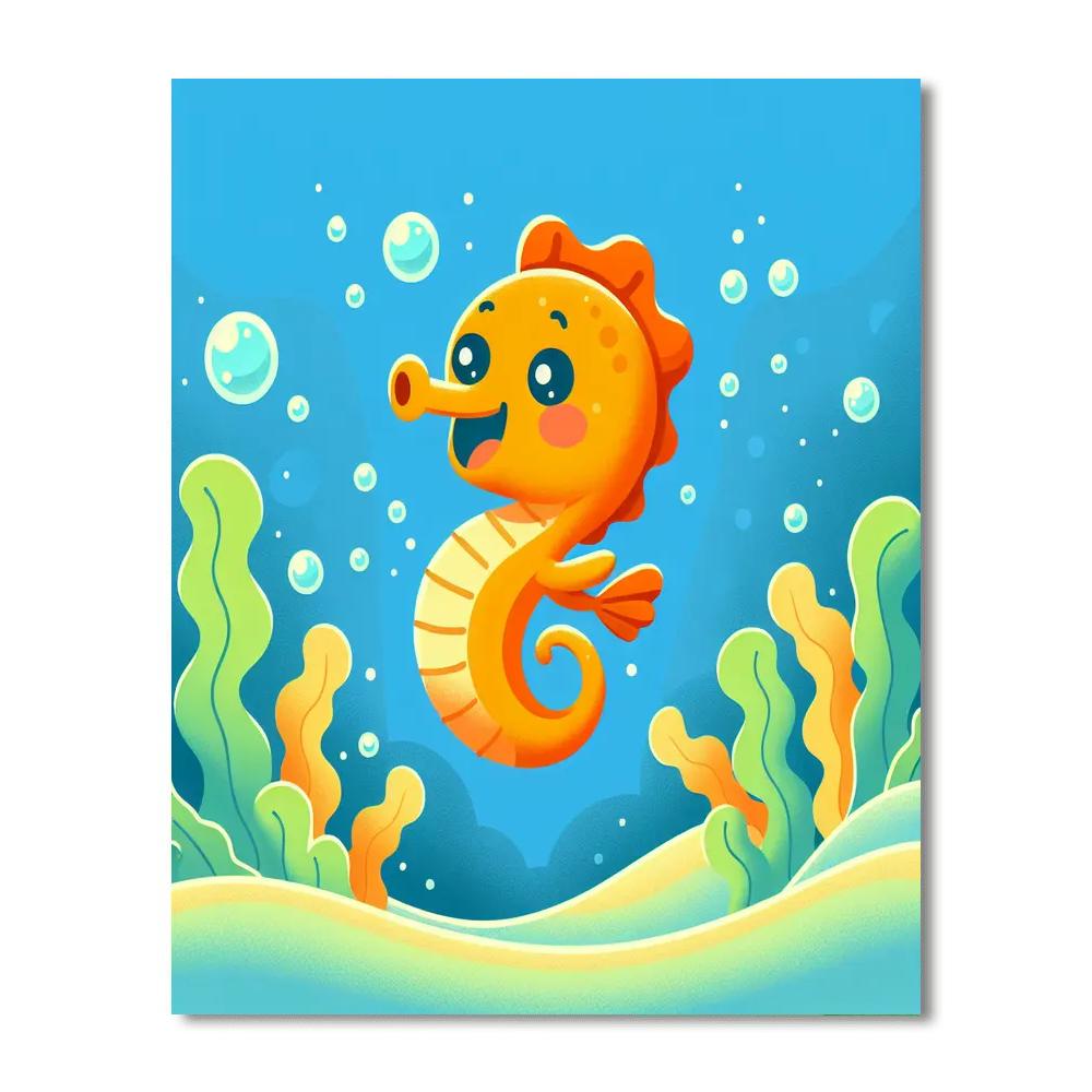 Excited Seahorse Painting By Numbers Kit