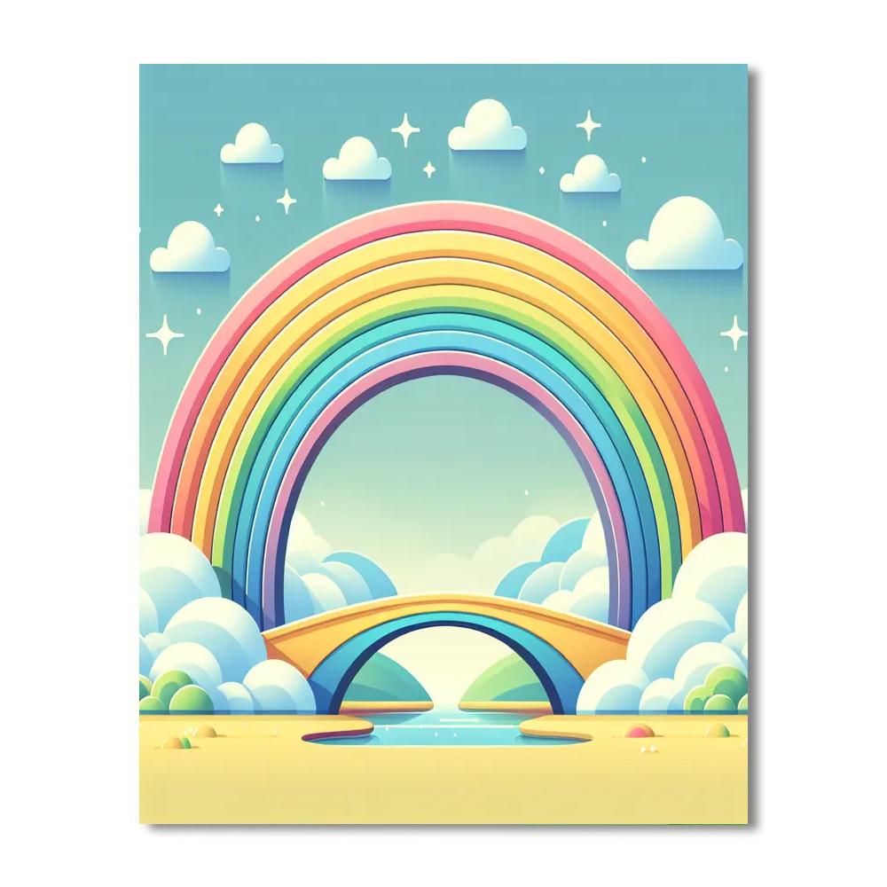 Magical Rainbow Bridge DIY Paint By Numbers