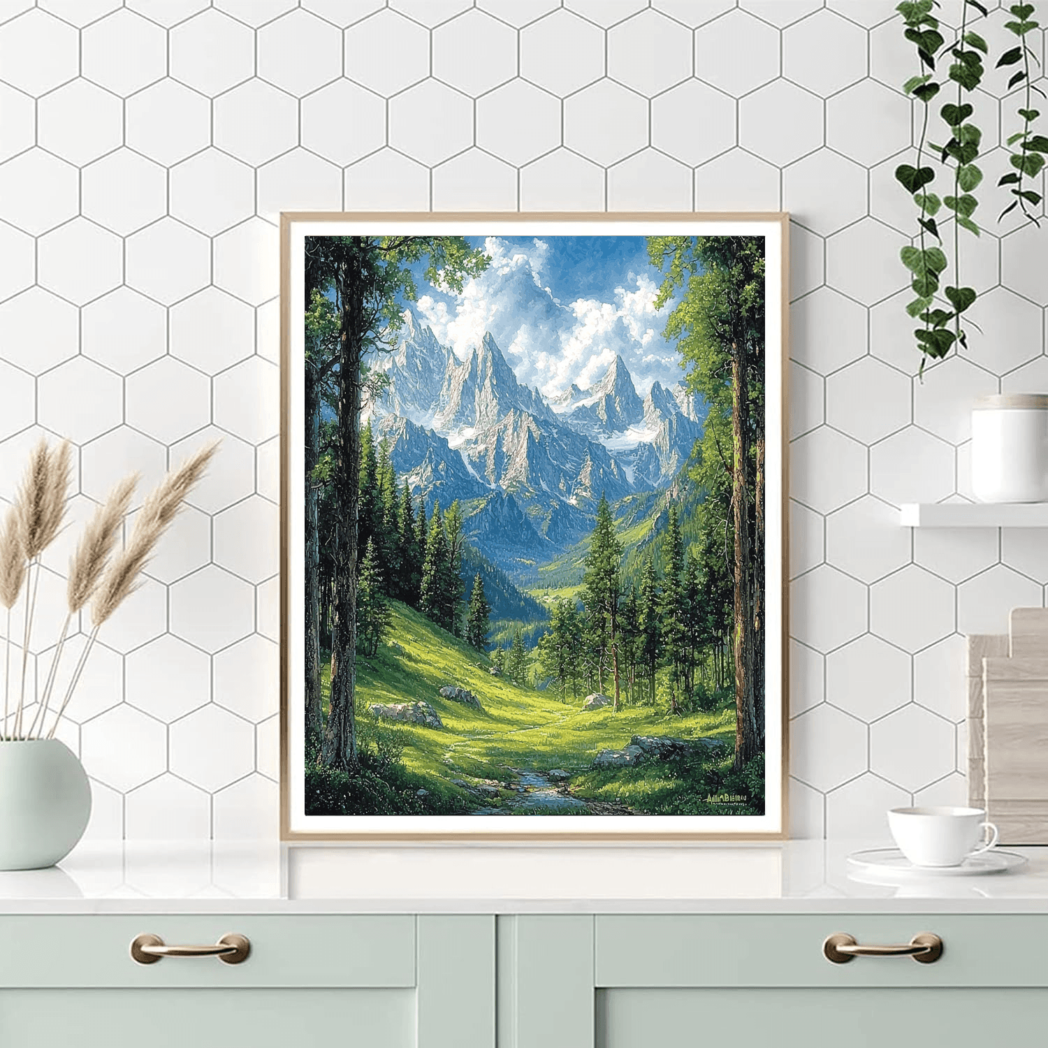 Albert Bierstadt Inspired Harmonious Mountains  Paint By Numbers Kits