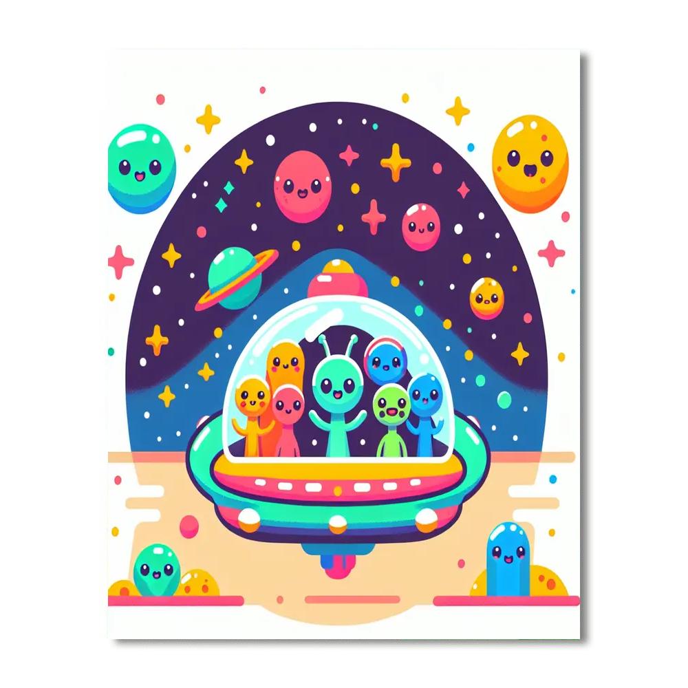 Alien Encounter Fun DIY Paint By Numbers