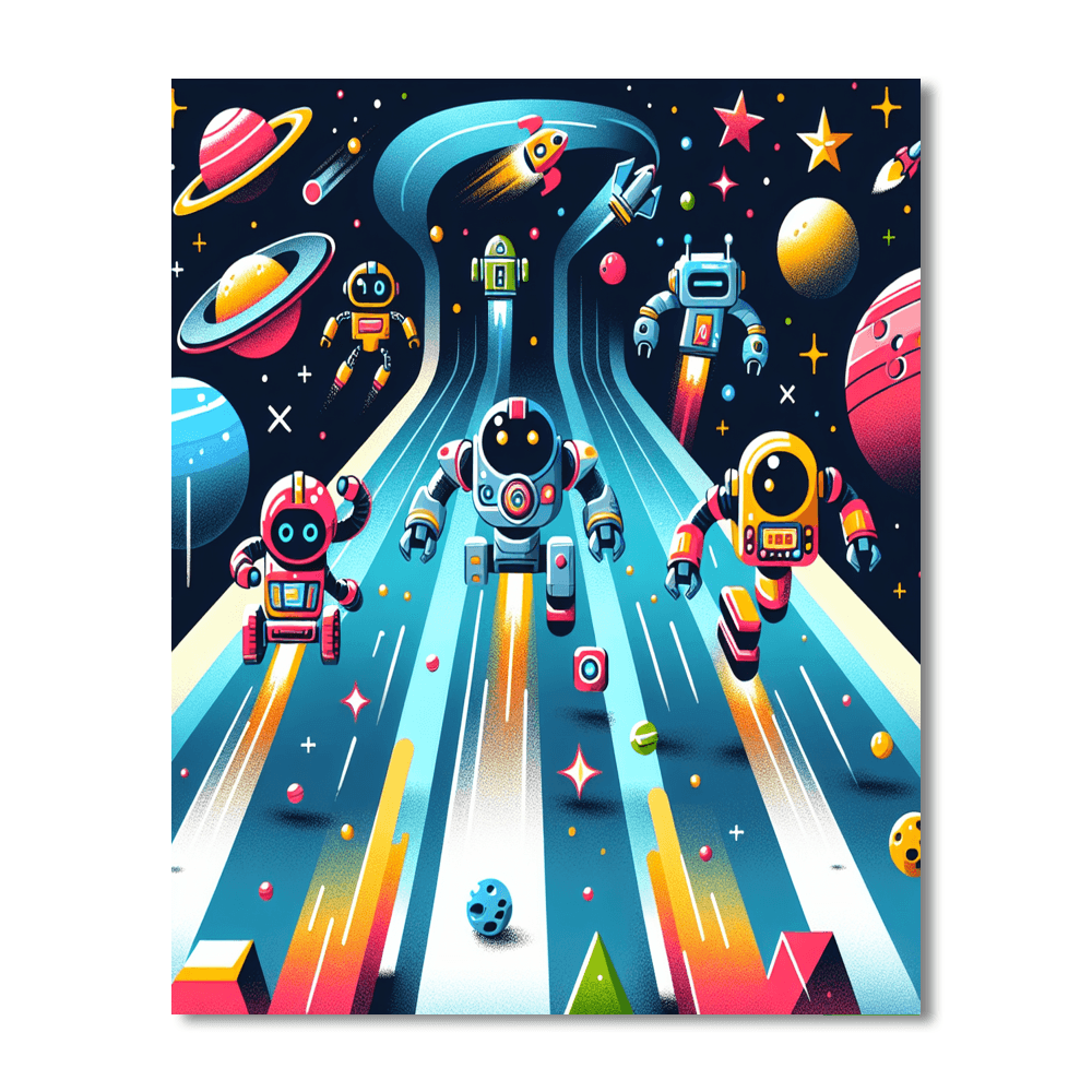 Cosmic Robot Racing Paint By Numbers Kits