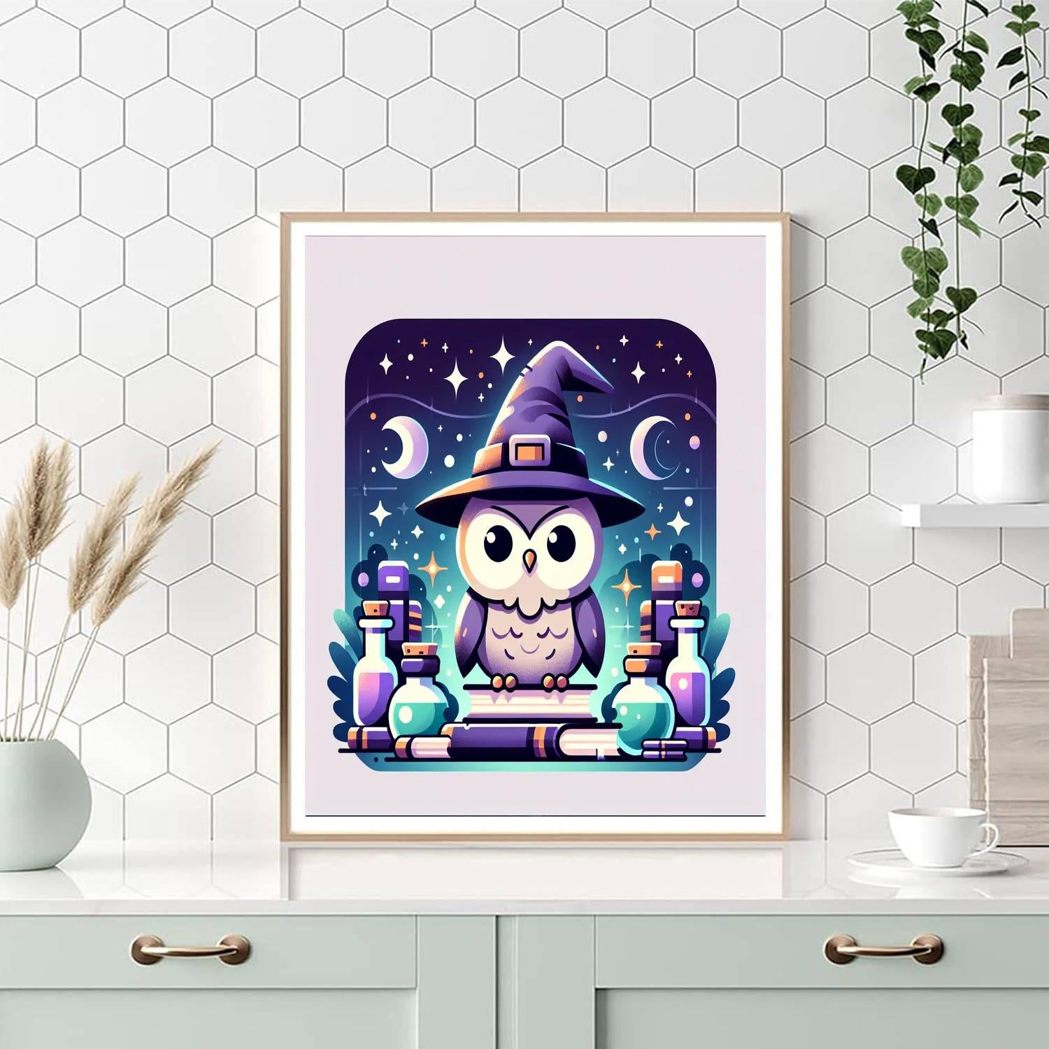 Wizard School Owl Number Painting