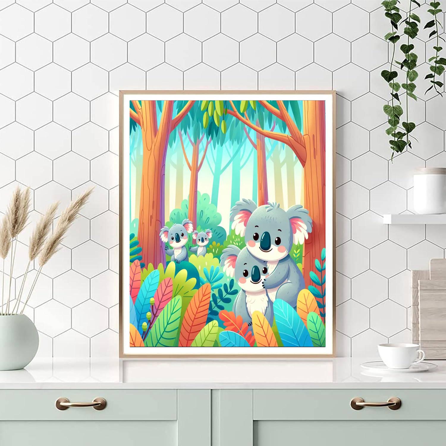 Cuddly Koala Friends Paint By Numbers Art