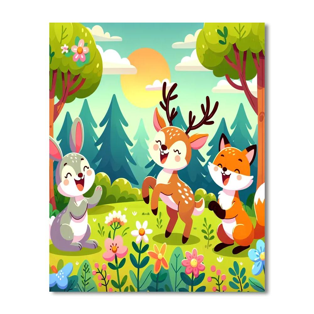 Fantastic Friends Of The Forest Number Painting