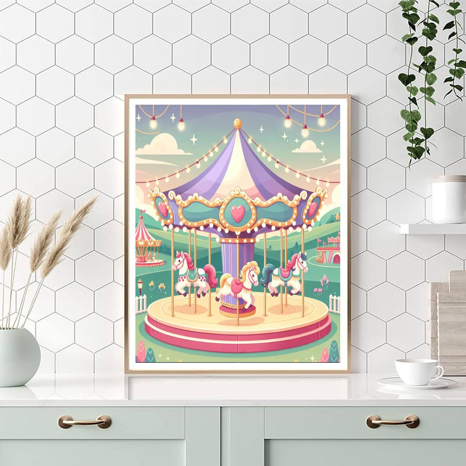 Enchanted Carousel Dream Painting By Numbers Kit