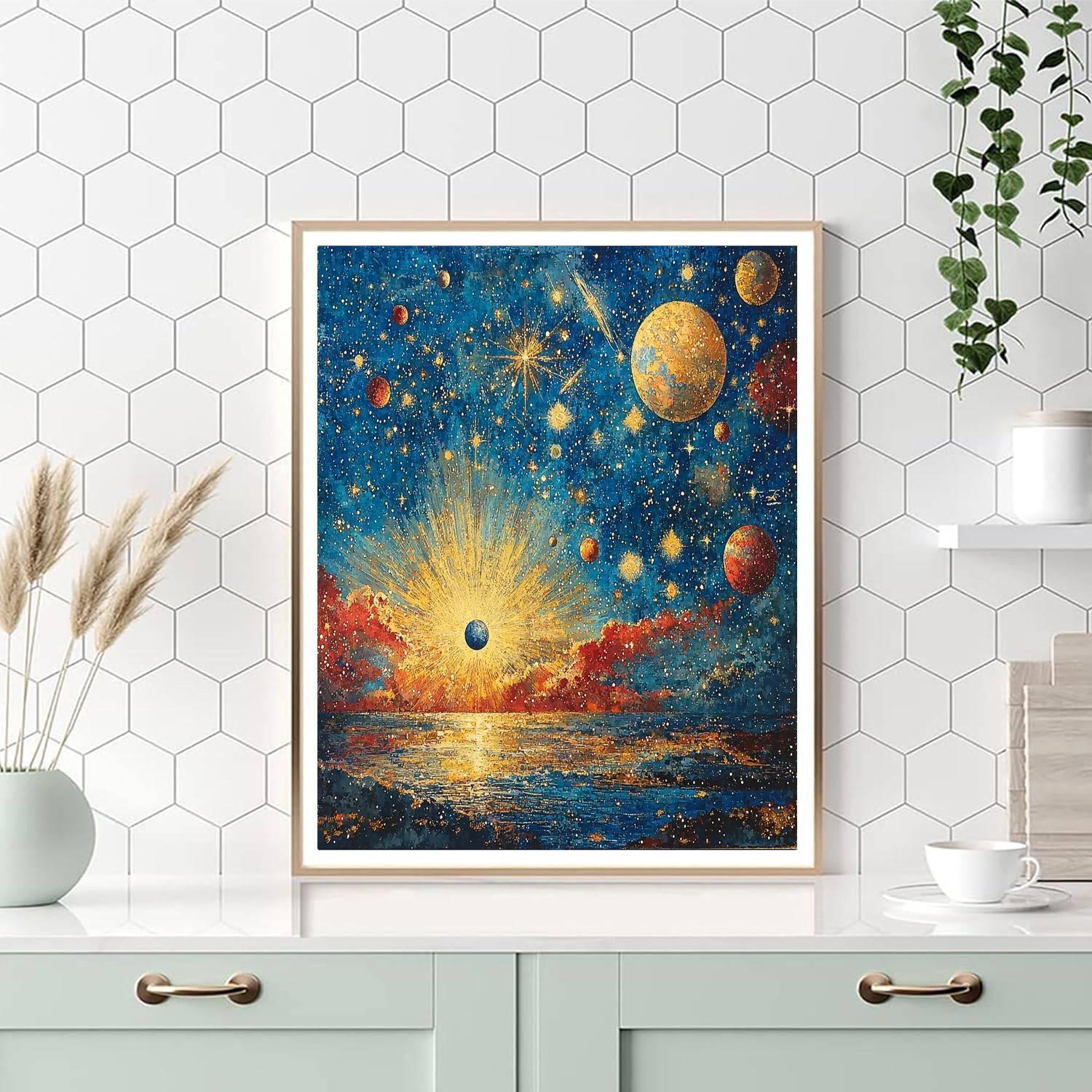 William Blake Inspired Eternal Cosmos Enchantment  Painting By Numbers Kit