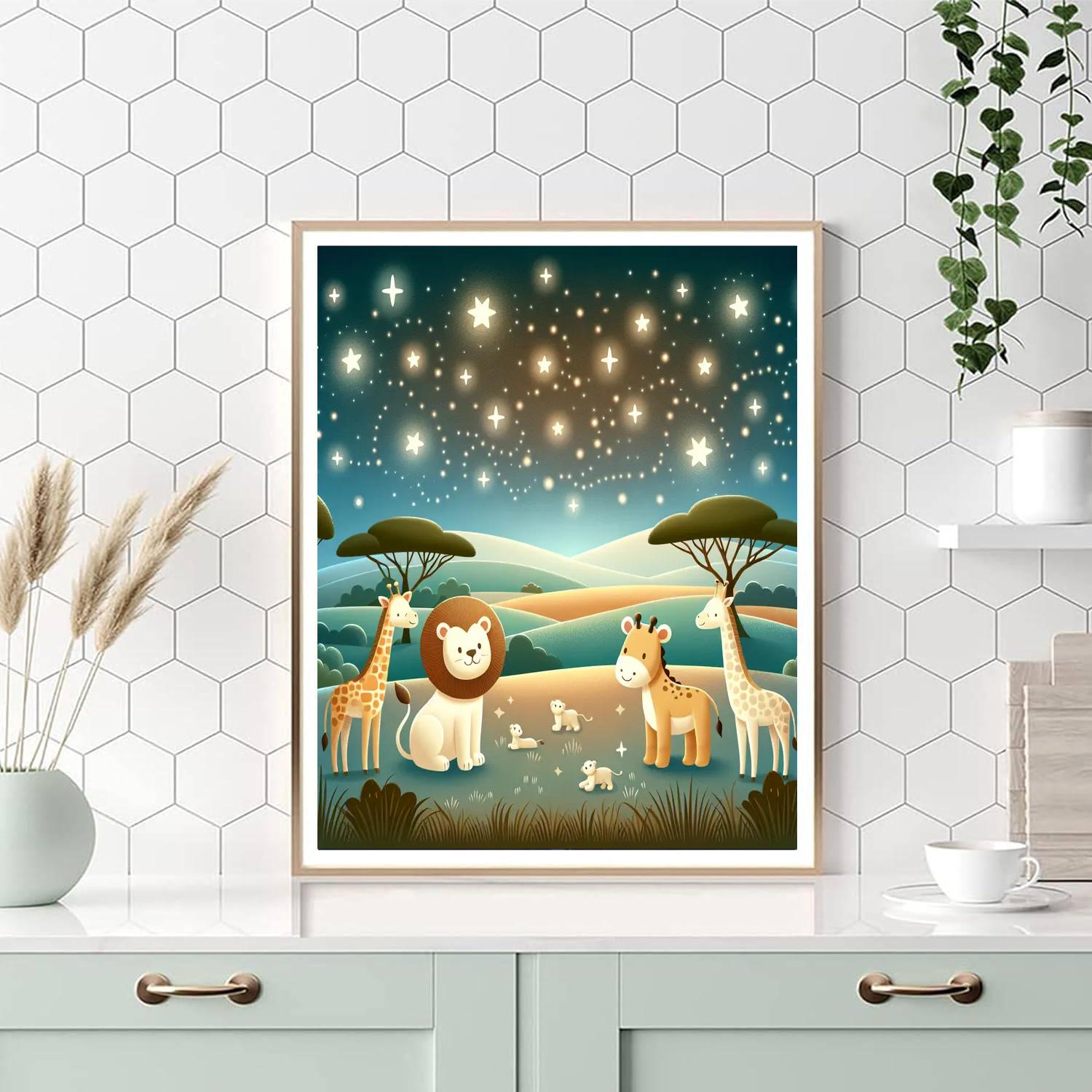 Safari Star Gazing Paint By Numbers Art