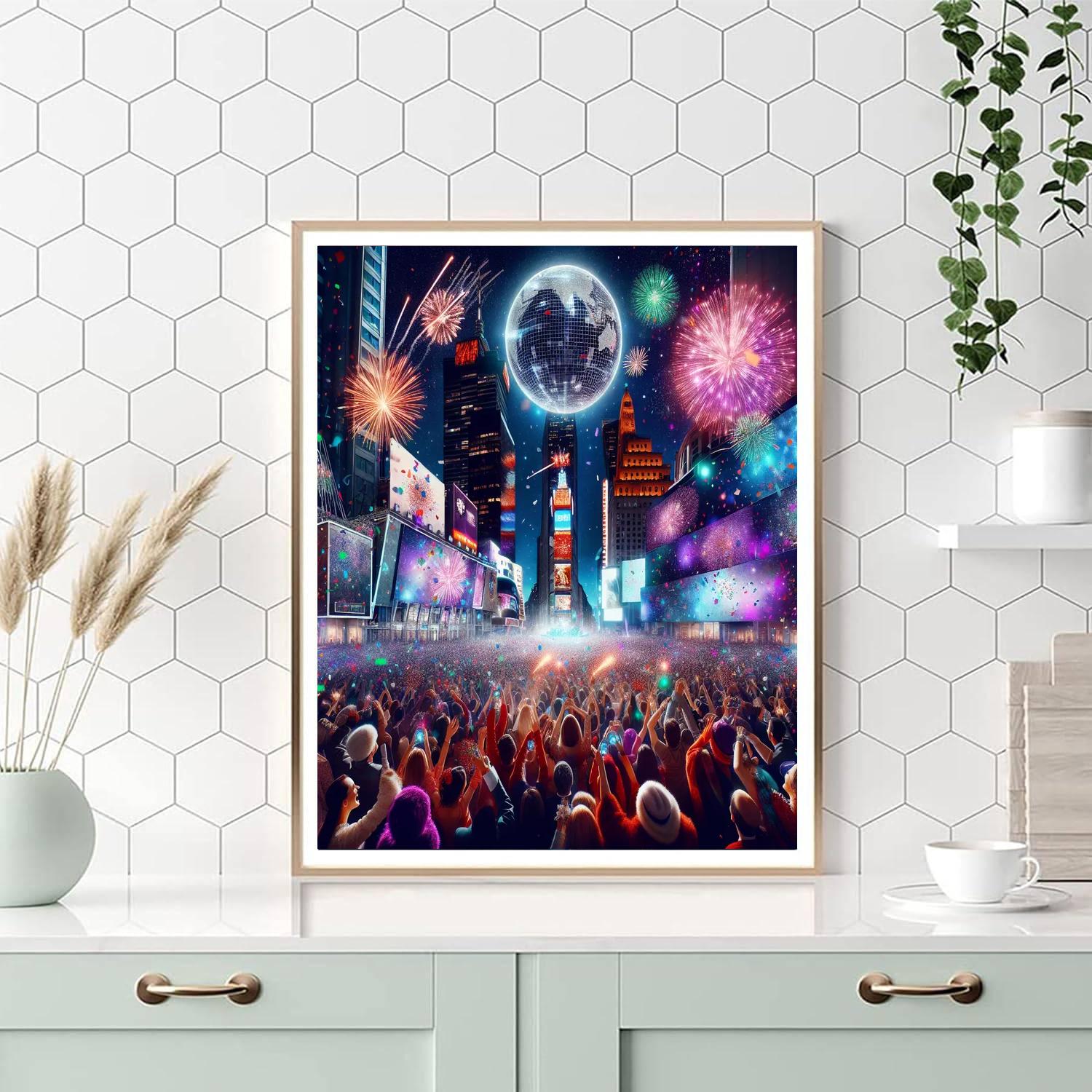 New Year's Eve In Times Square Number Painting