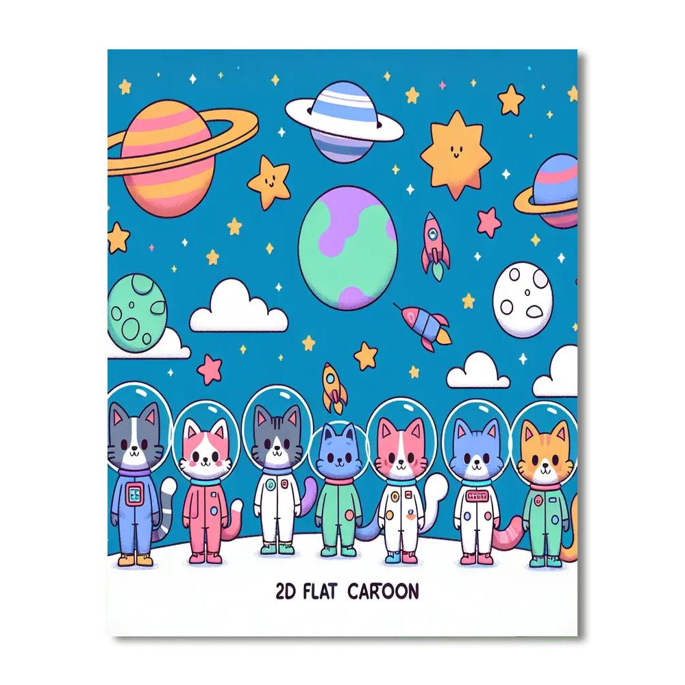 Space Invader Cats Numbered Painting Kits