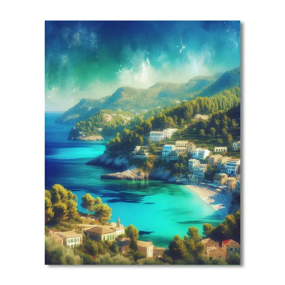 Dreamy Mediterranean Vista Painting Number Kit