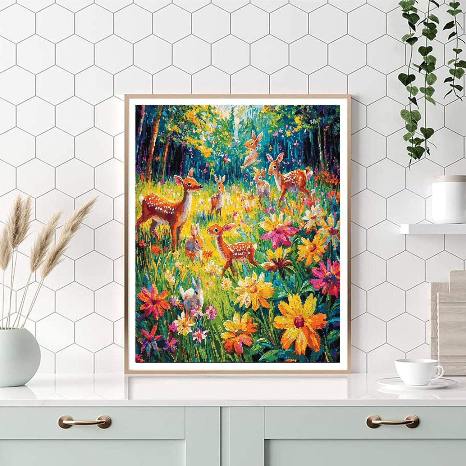 Franz Marc Inspired Animal Parade In The Meadow  Paint By Numbers Kits