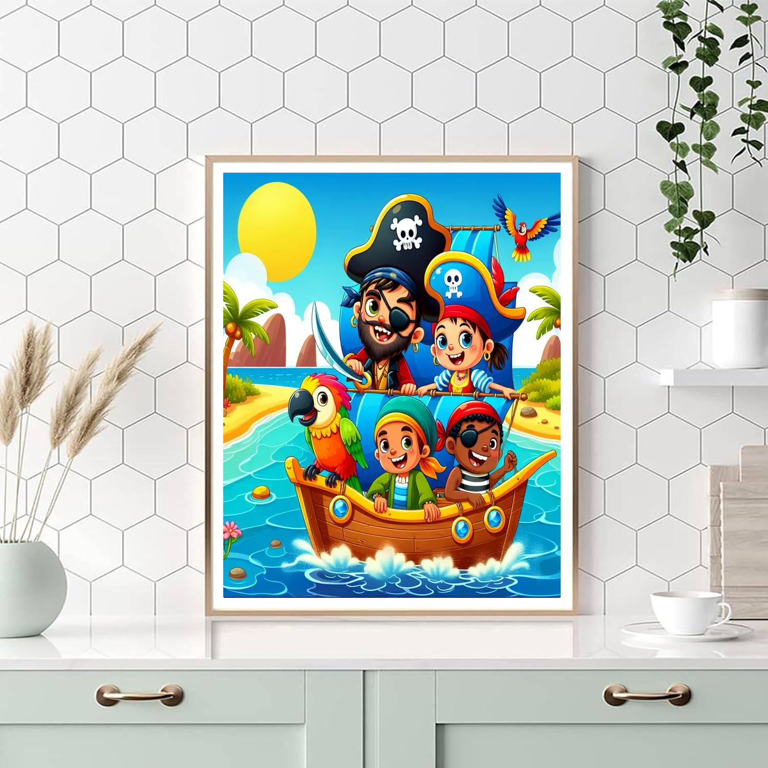 Playful Pirates At Sea Paint By Numbers Art