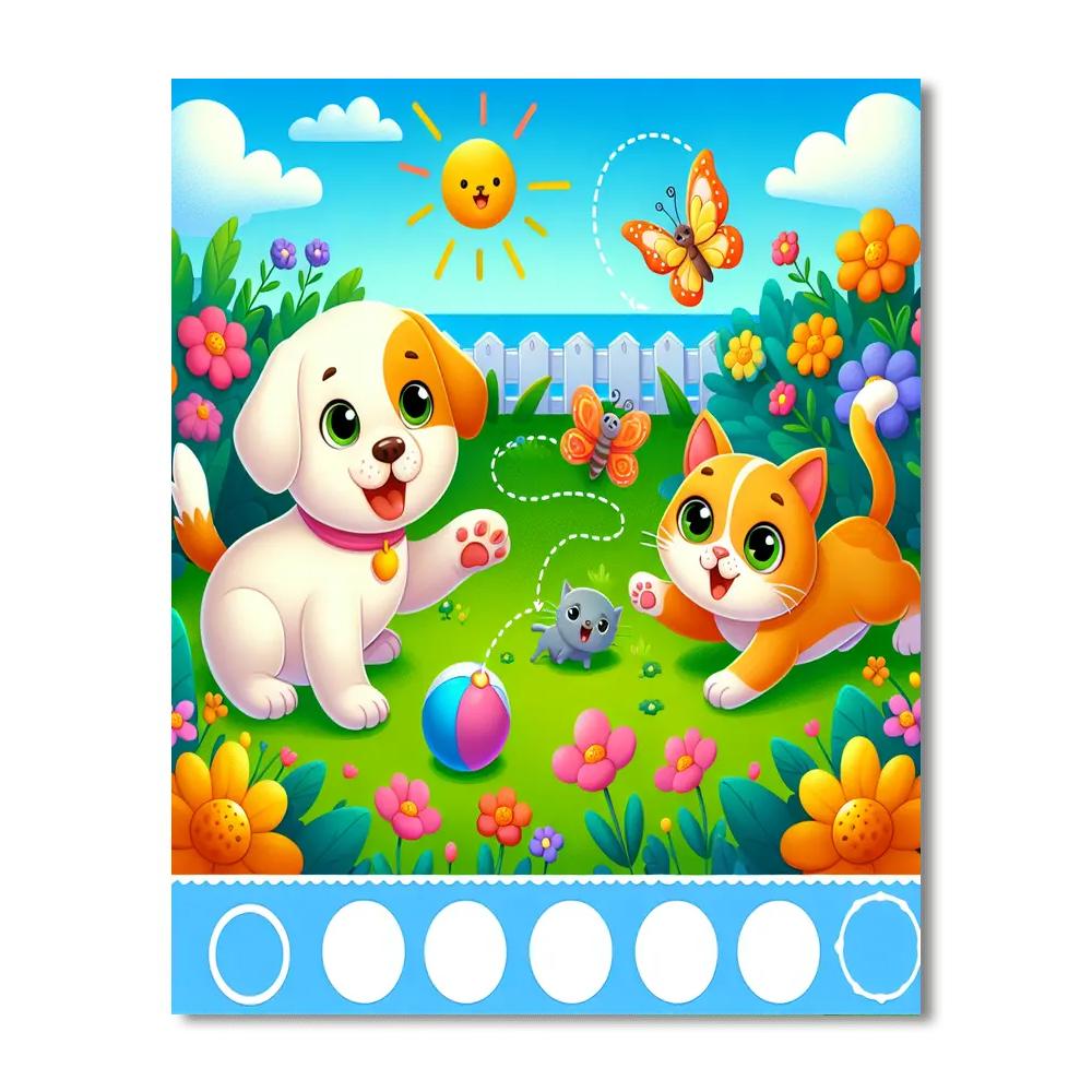Cuddly Pets In Action Painting By Numbers Kit