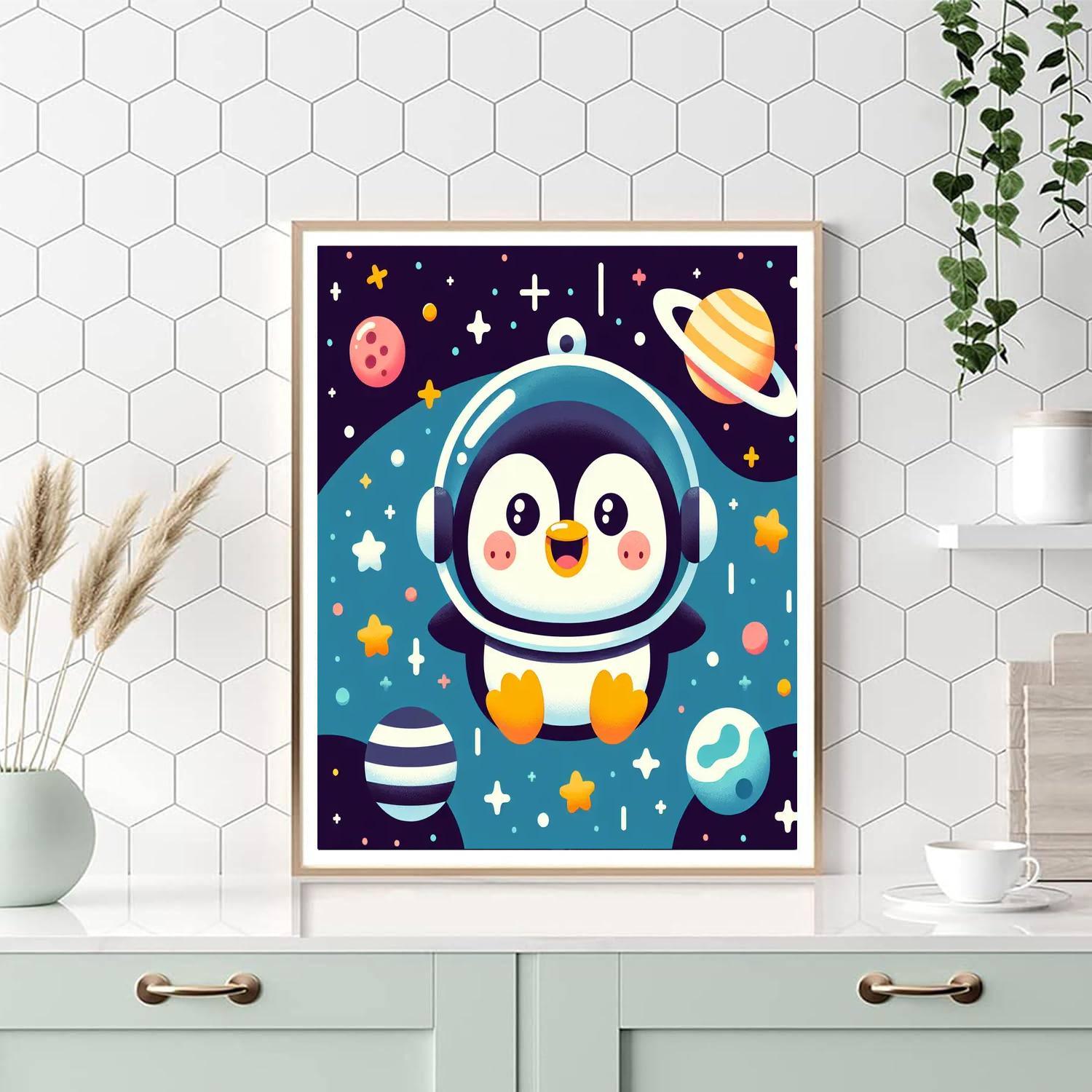 Adventure Space Penguin Paint By Number