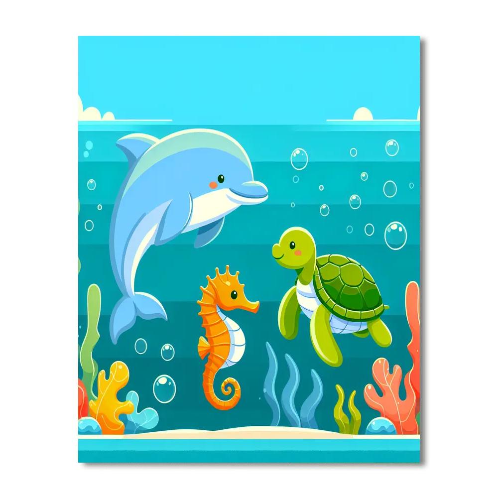Marine Life Exploration Number Painting