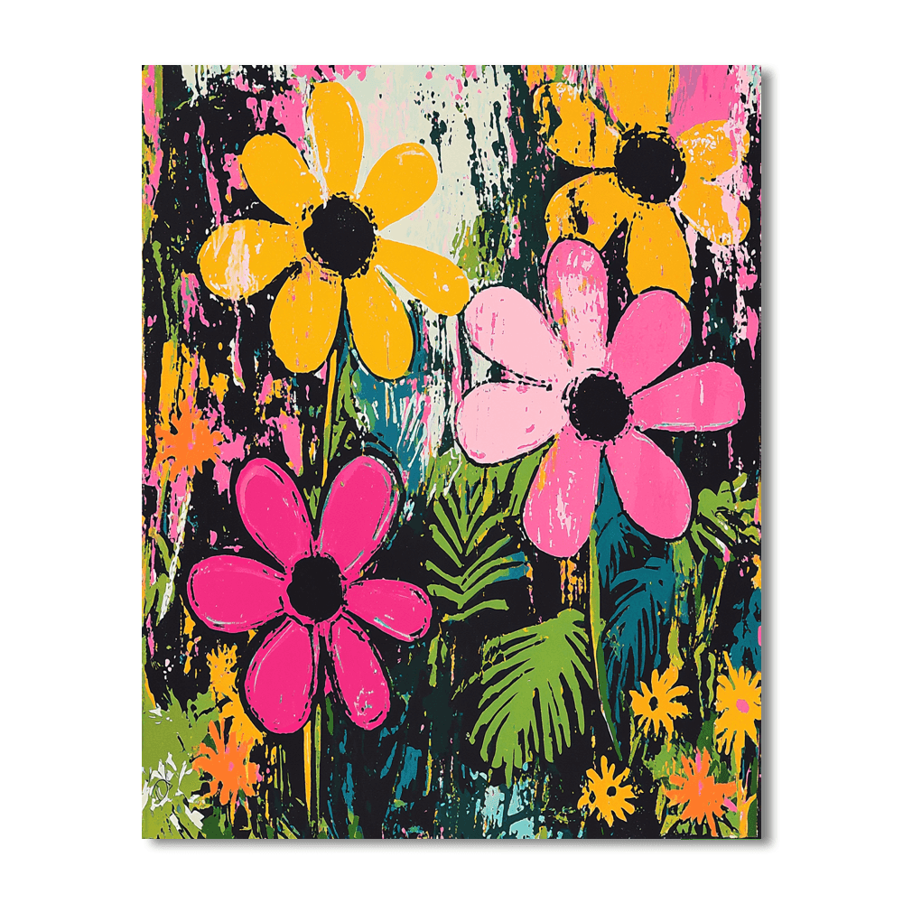 Warhol Inspired Psychedelic Garden  Painting By Numbers Kit